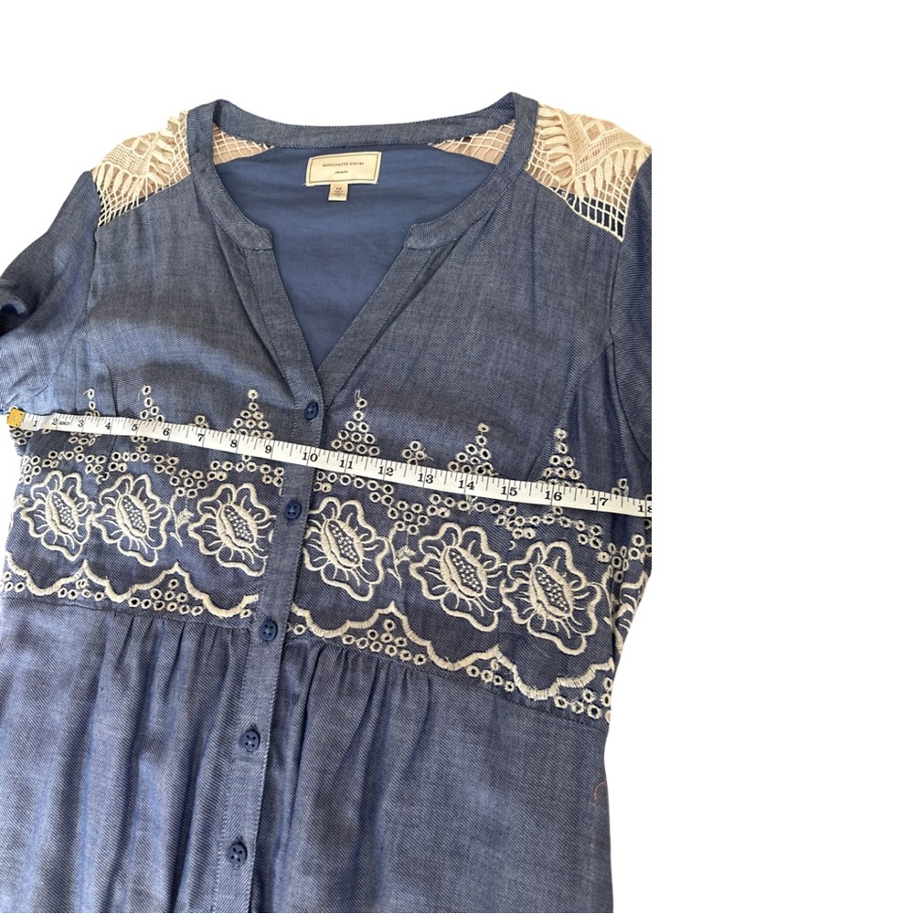 Moulinette Soeurs Blue and Cream Midi Dress - Picture 6 of 6